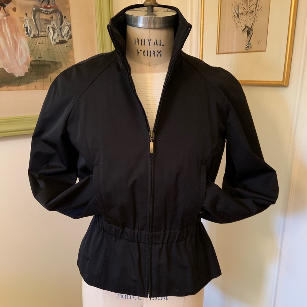 Nylon zip front raglan sleeve jacket